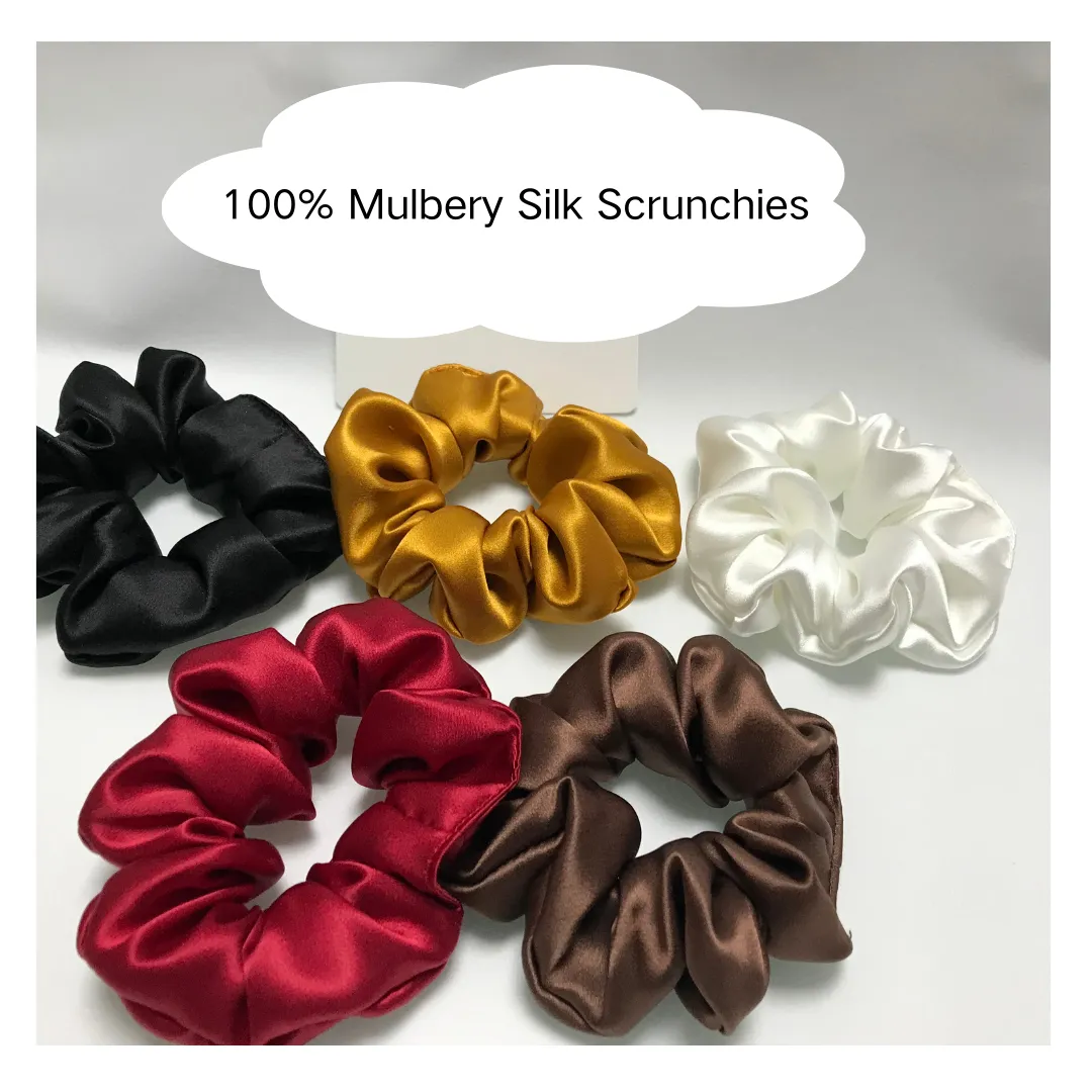 Large Silk Scrunchie Army Green