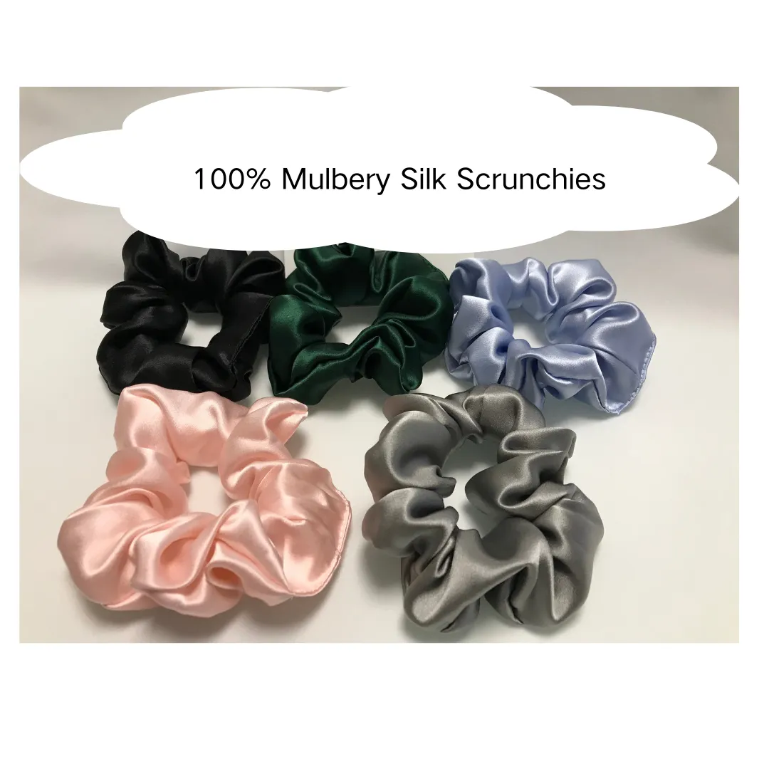 Large Silk Scrunchie Army Green