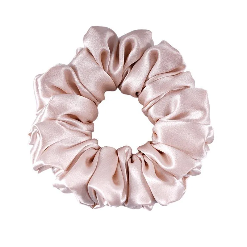 Large Silk Scrunchies Fluffy - Nude