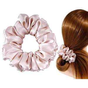 Large Silk Scrunchies Fluffy - Nude