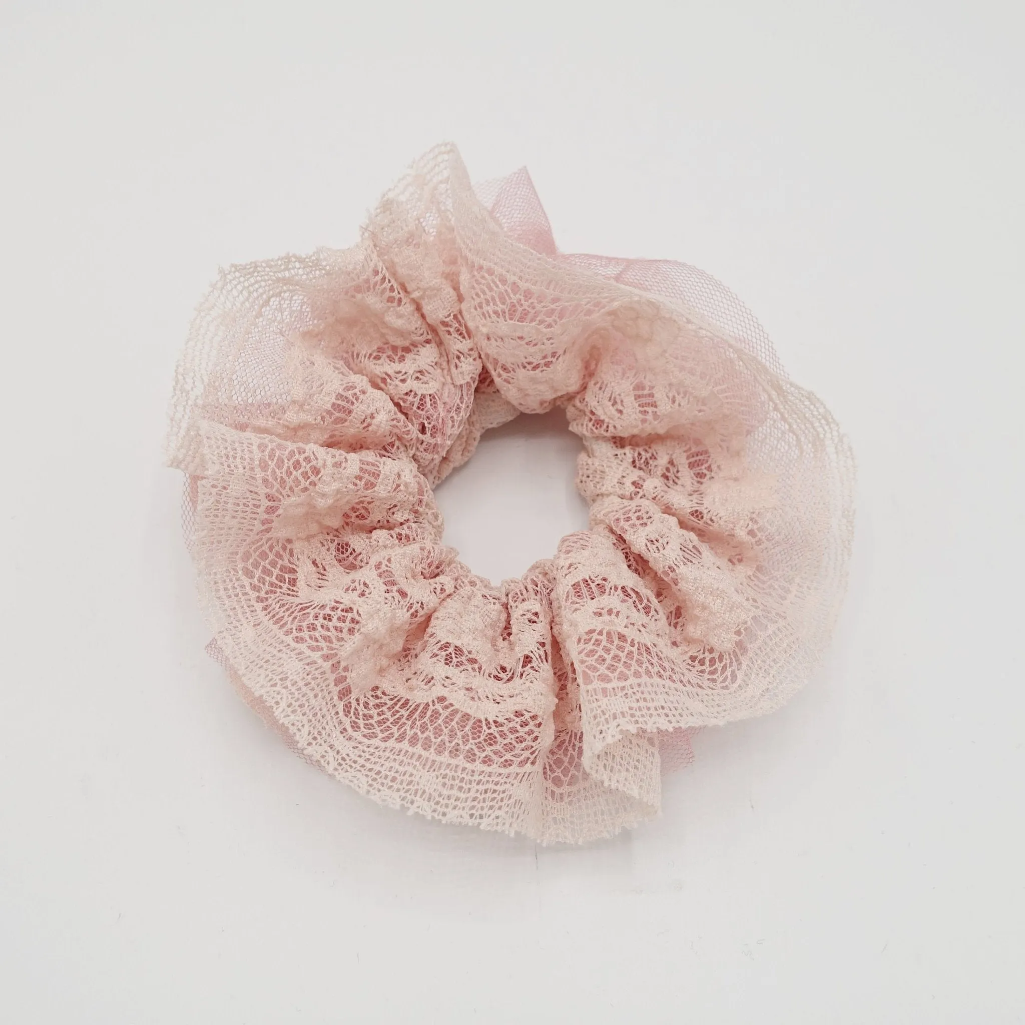 Mesh lace layered women scrunchie hair tie scrunchies