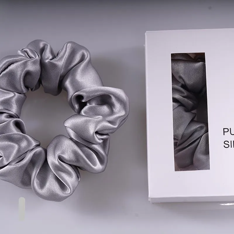 Midi Silk Scrunchies - Silver - Dropshipping