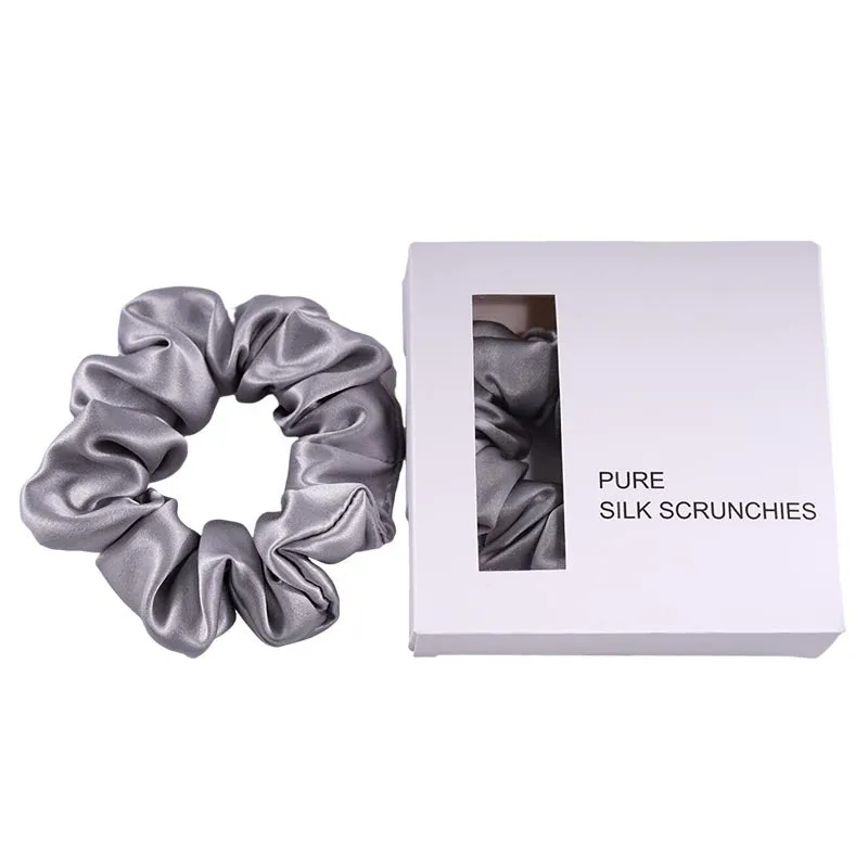 Midi Silk Scrunchies - Silver - Dropshipping