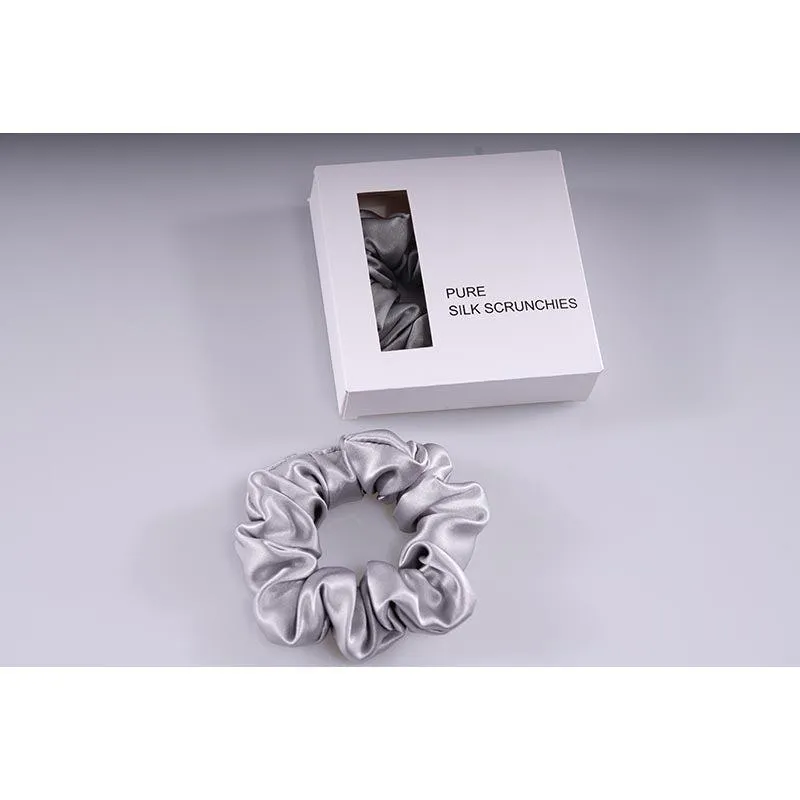 Midi Silk Scrunchies - Silver - Dropshipping