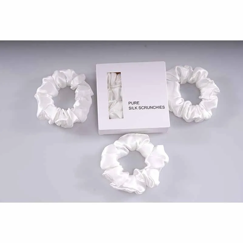 Midi Silk Scrunchies White - 3 Pack - Dropshipping