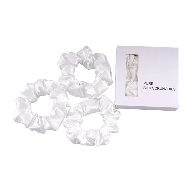 Midi Silk Scrunchies White - 3 Pack - Dropshipping