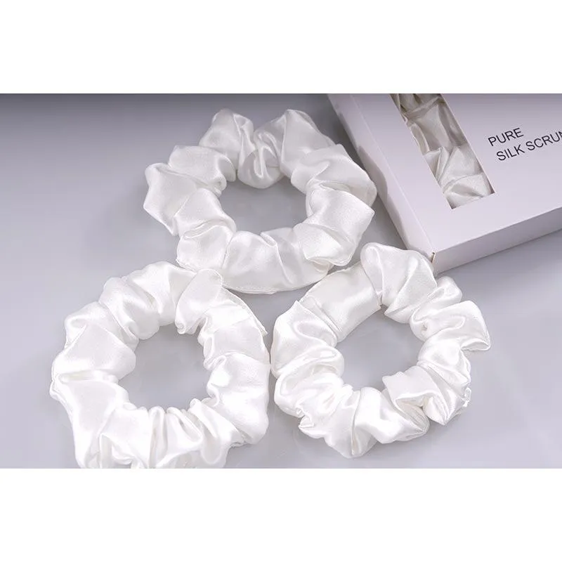 Midi Silk Scrunchies White - 3 Pack - Dropshipping