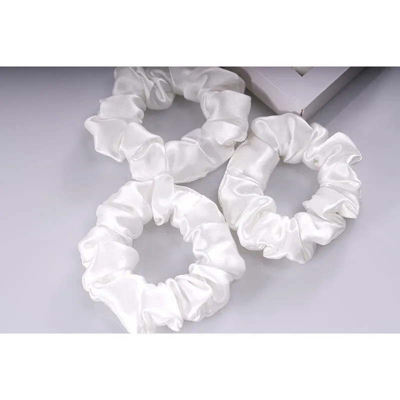 Midi Silk Scrunchies White - 3 Pack - Dropshipping