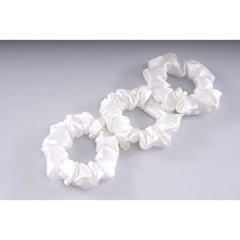 Midi Silk Scrunchies White - 3 Pack - Dropshipping