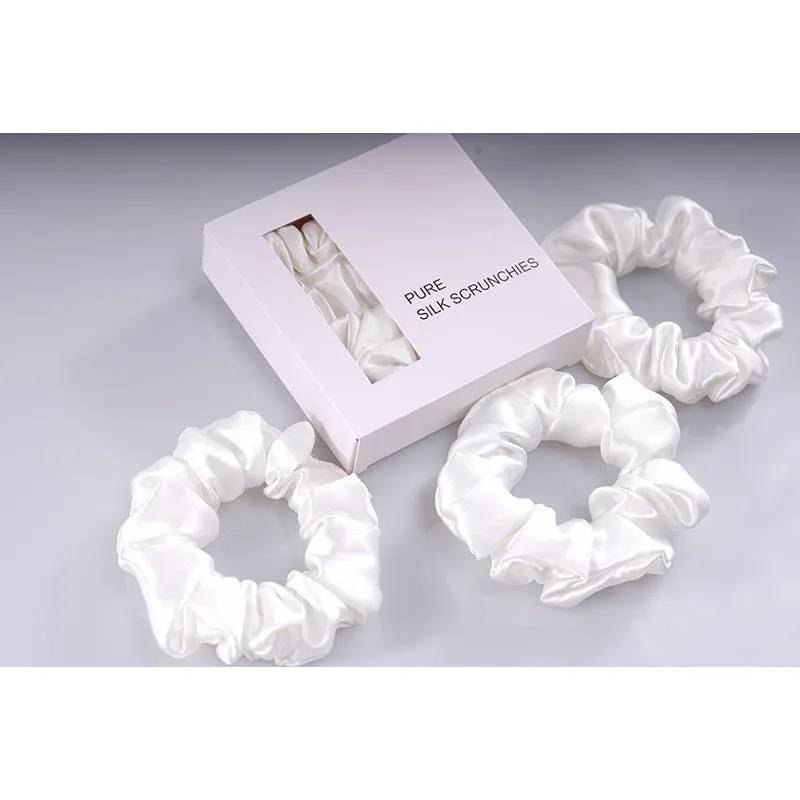 Midi Silk Scrunchies White - 3 Pack - Dropshipping