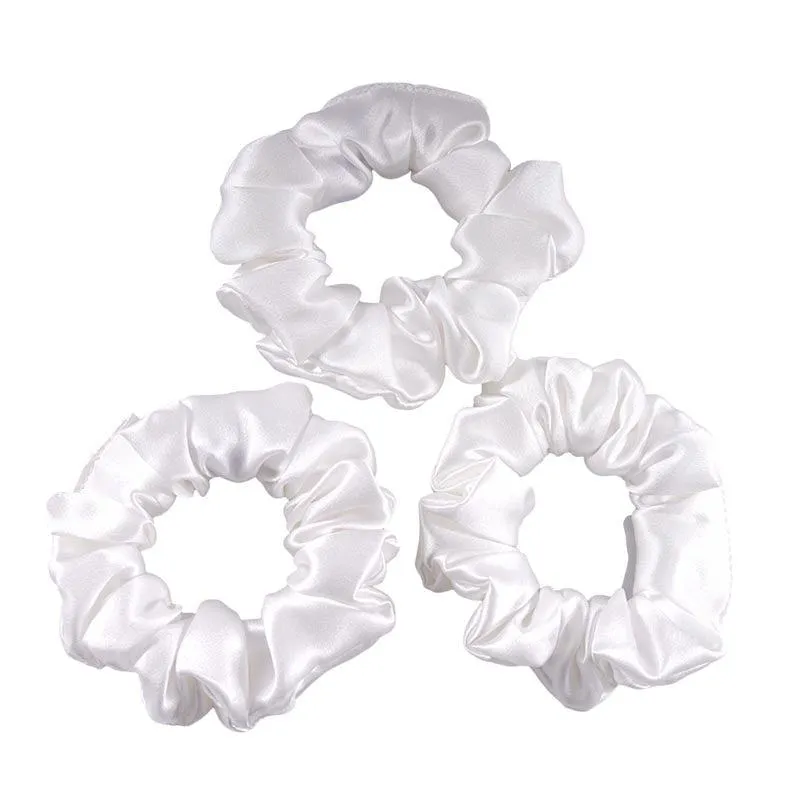 Midi Silk Scrunchies White - 3 Pack - Dropshipping