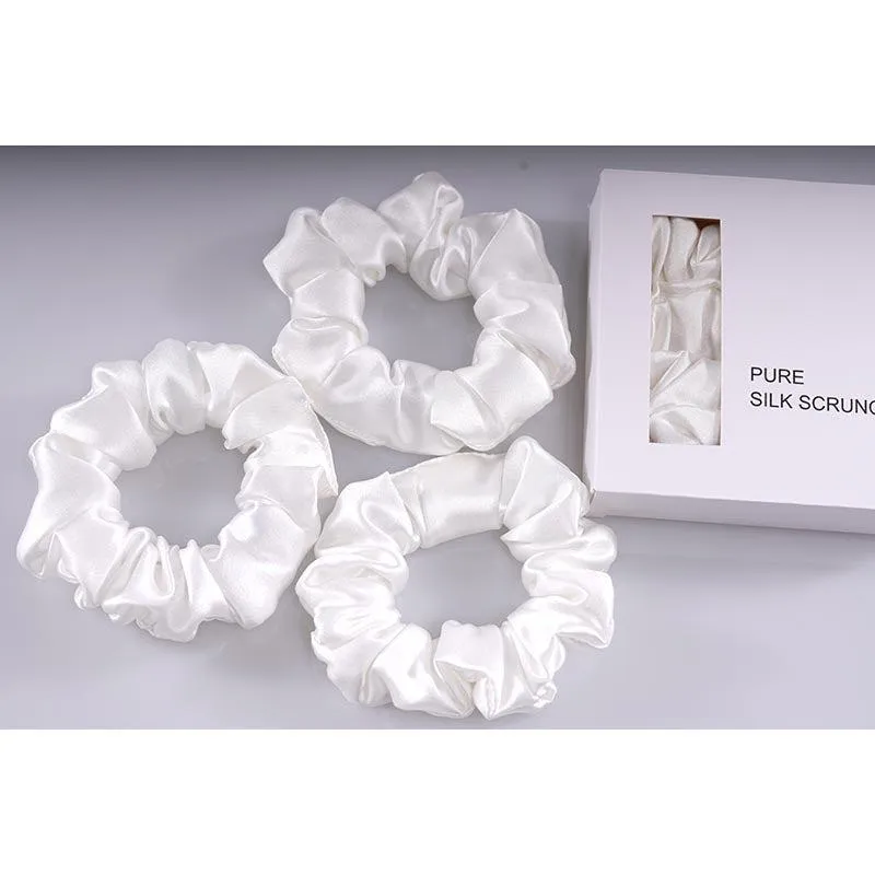 Midi Silk Scrunchies White - 3 Pack - Dropshipping