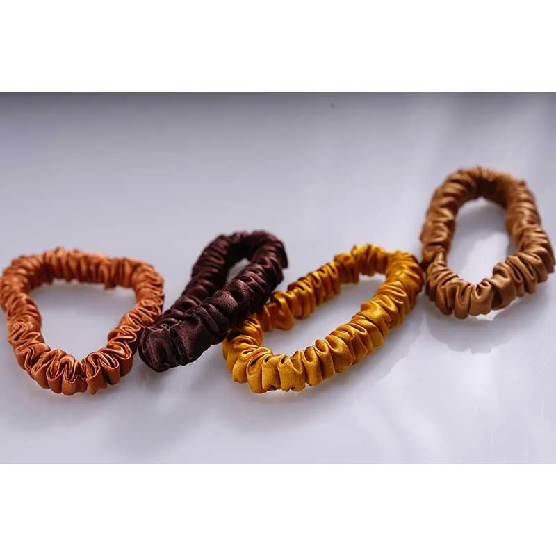 Mini silk scrunchies Gold Autumn - 4 Pack - dropshipping