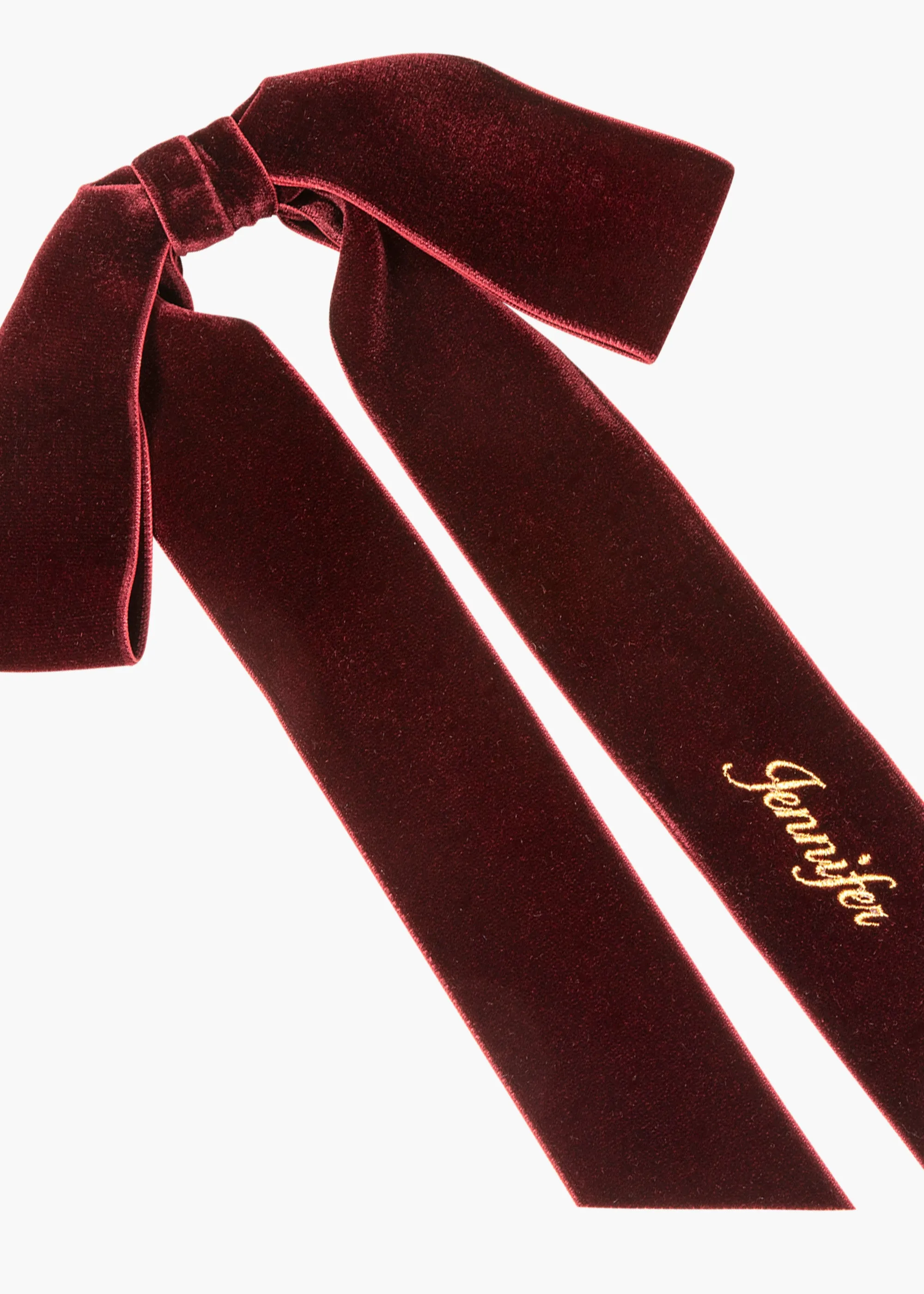 Monogram Adley Velvet Bow Barrette -- Pinot