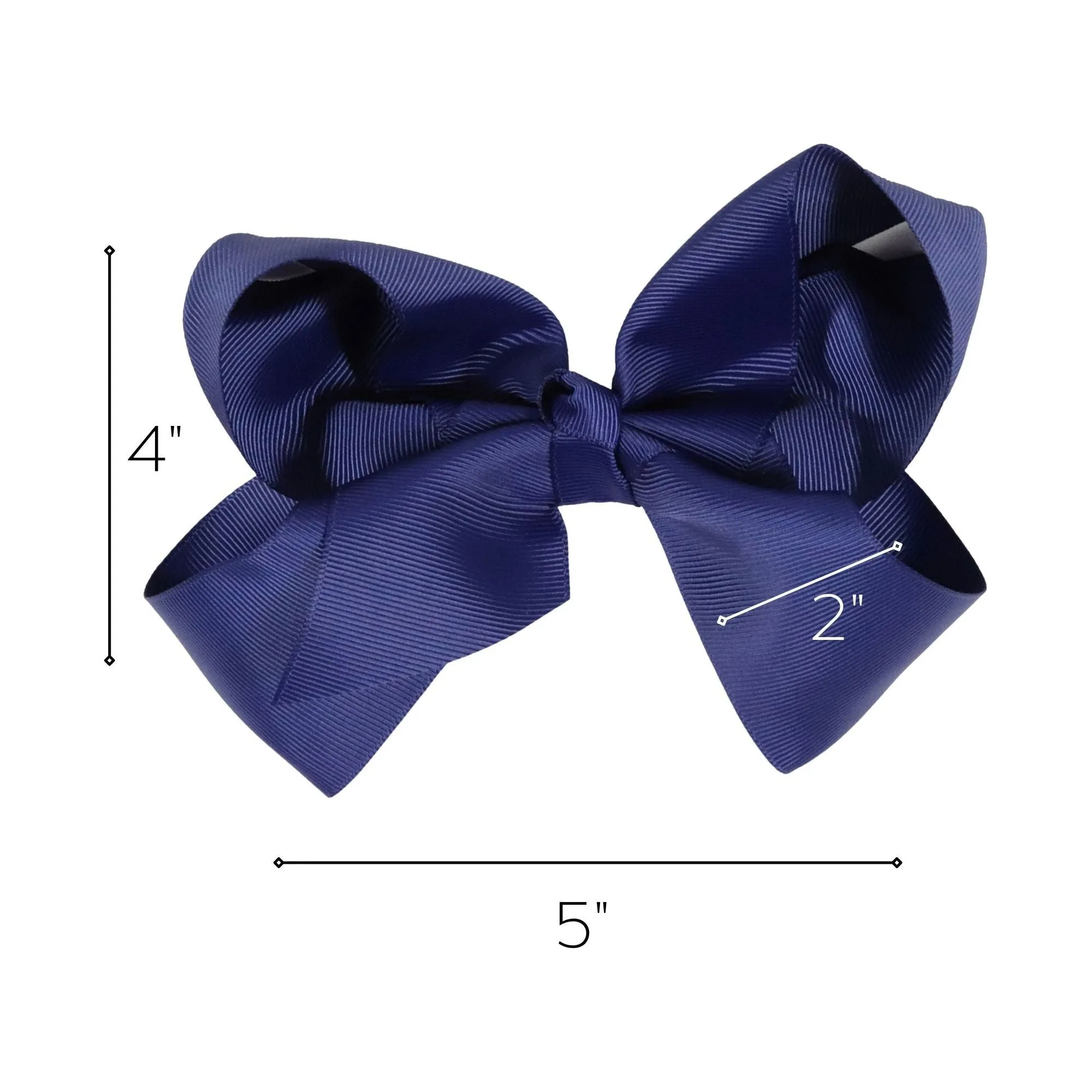 Navy Classic Hair Bows - 10 Pack