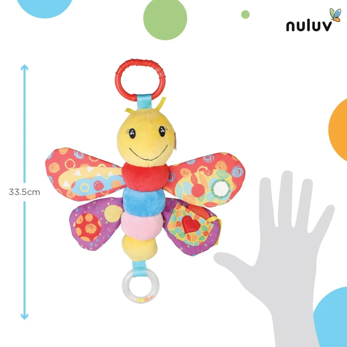 Nuluv Butterfly- Soft toy crinkle and teether