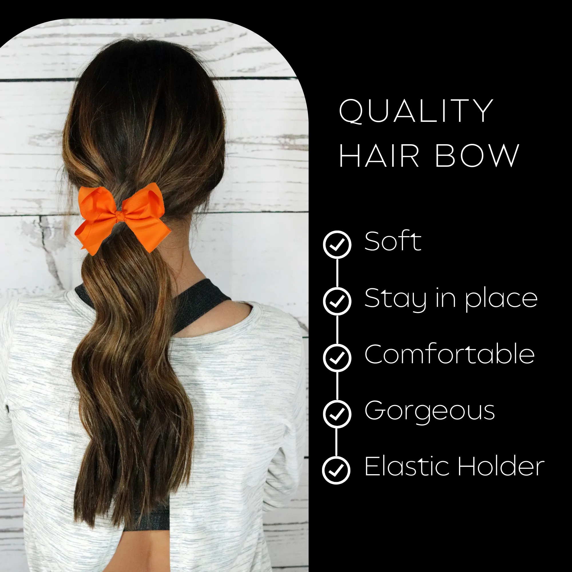 Orange Classic Hair Bow