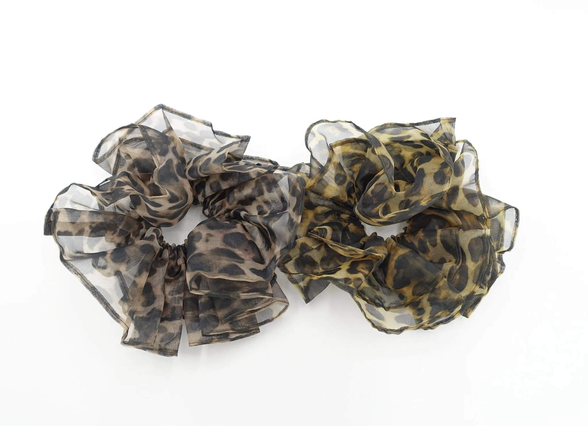 organza leopard oversized scrunchies big large hair elastic accessory for woman