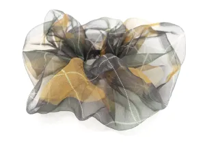 oversized organza scrunchies argyle pattern hair elastic scrunchie women hair accessories