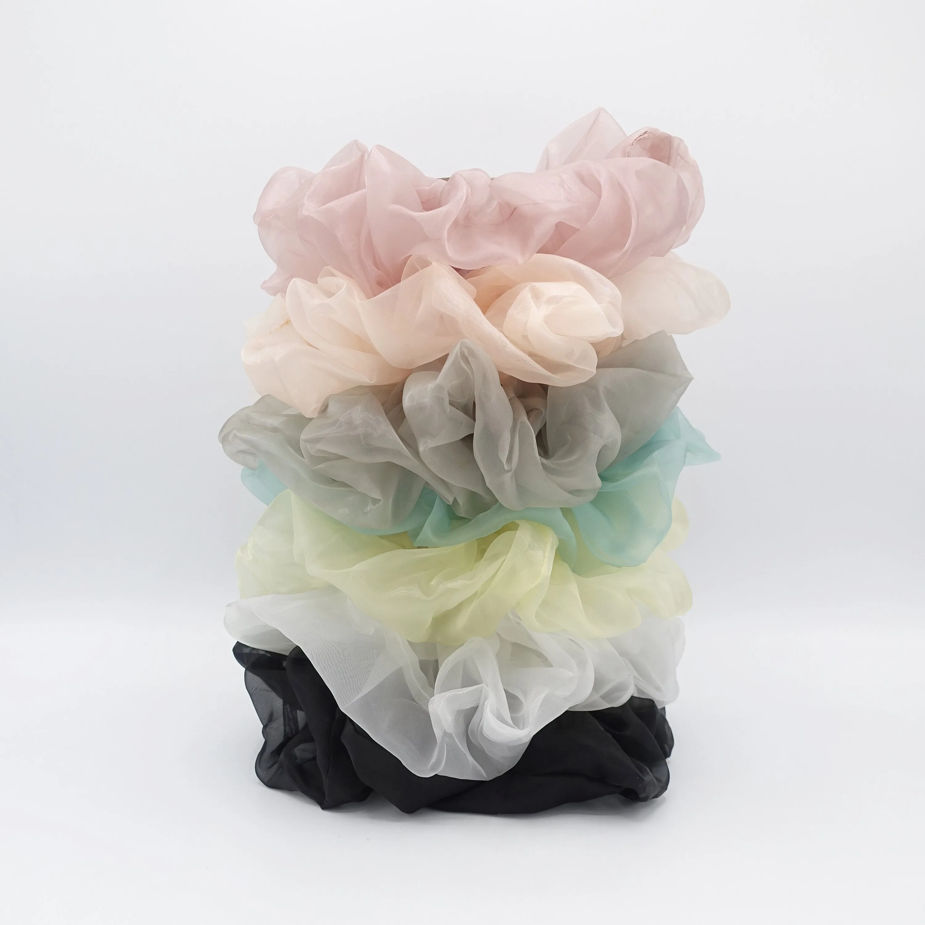 pastel organza scrunchies oversized hair ties for women