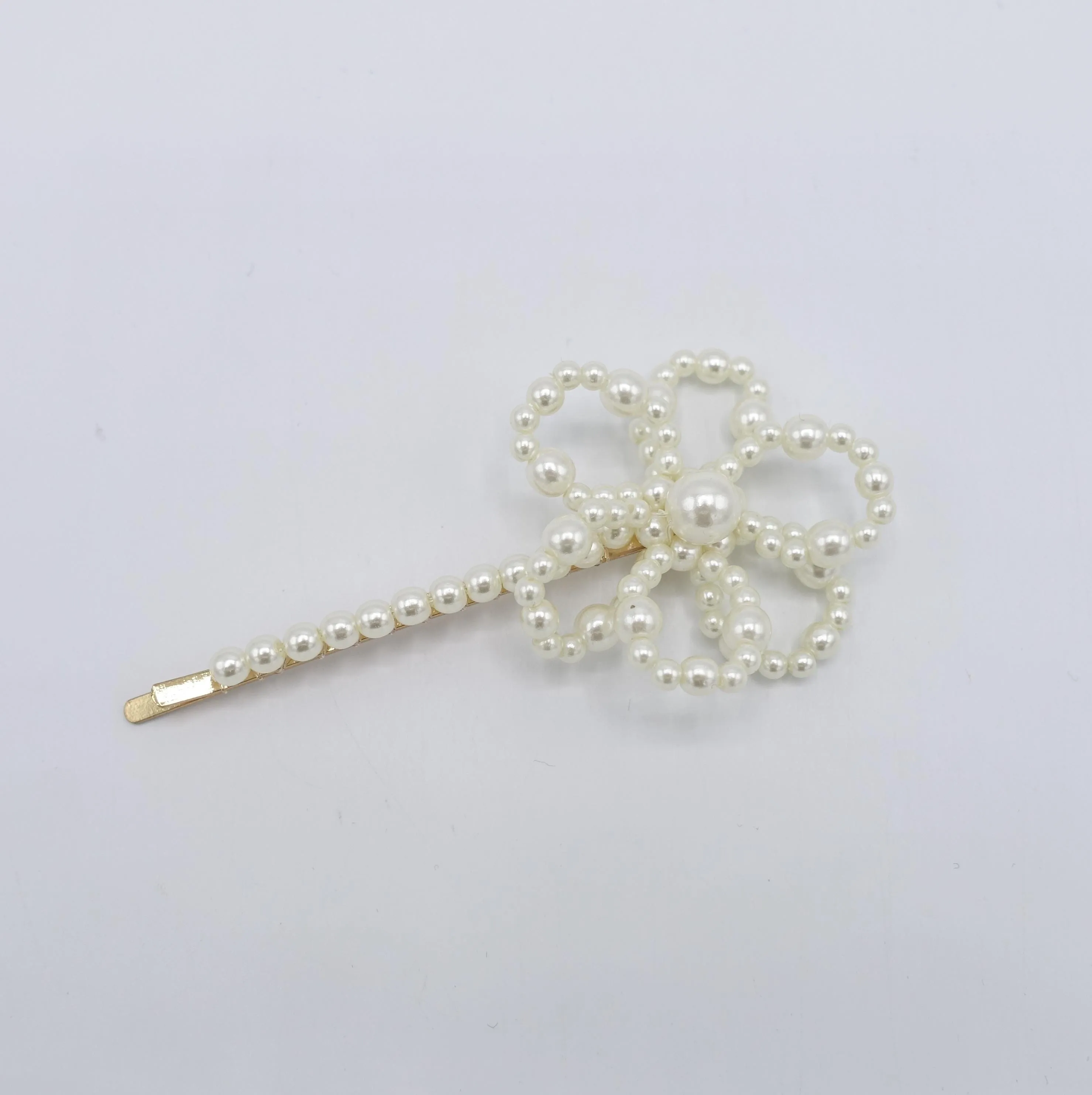 pear flower hair clip, pearl petal hair clip