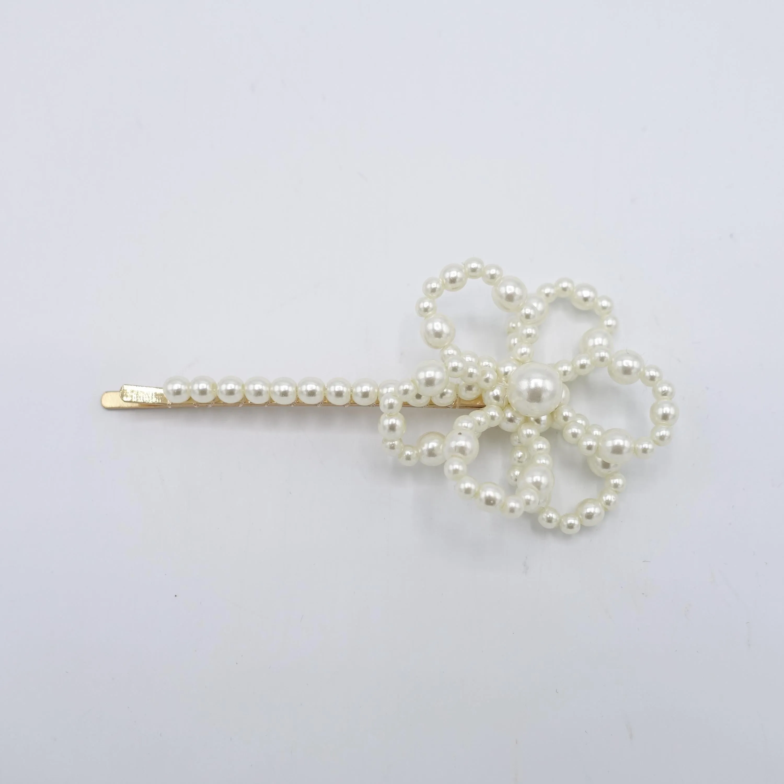 pear flower hair clip, pearl petal hair clip