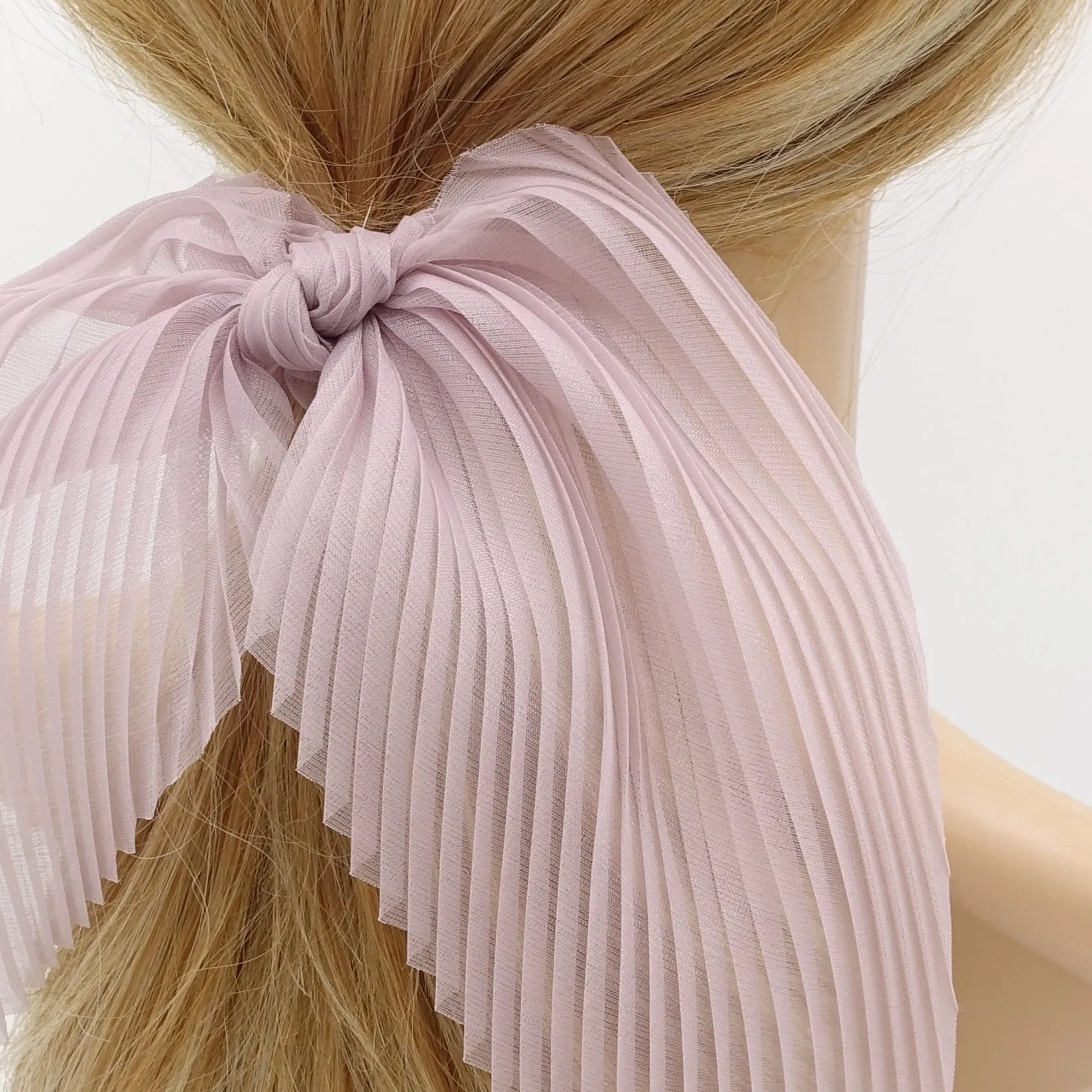 pleated organza bow scrunchies