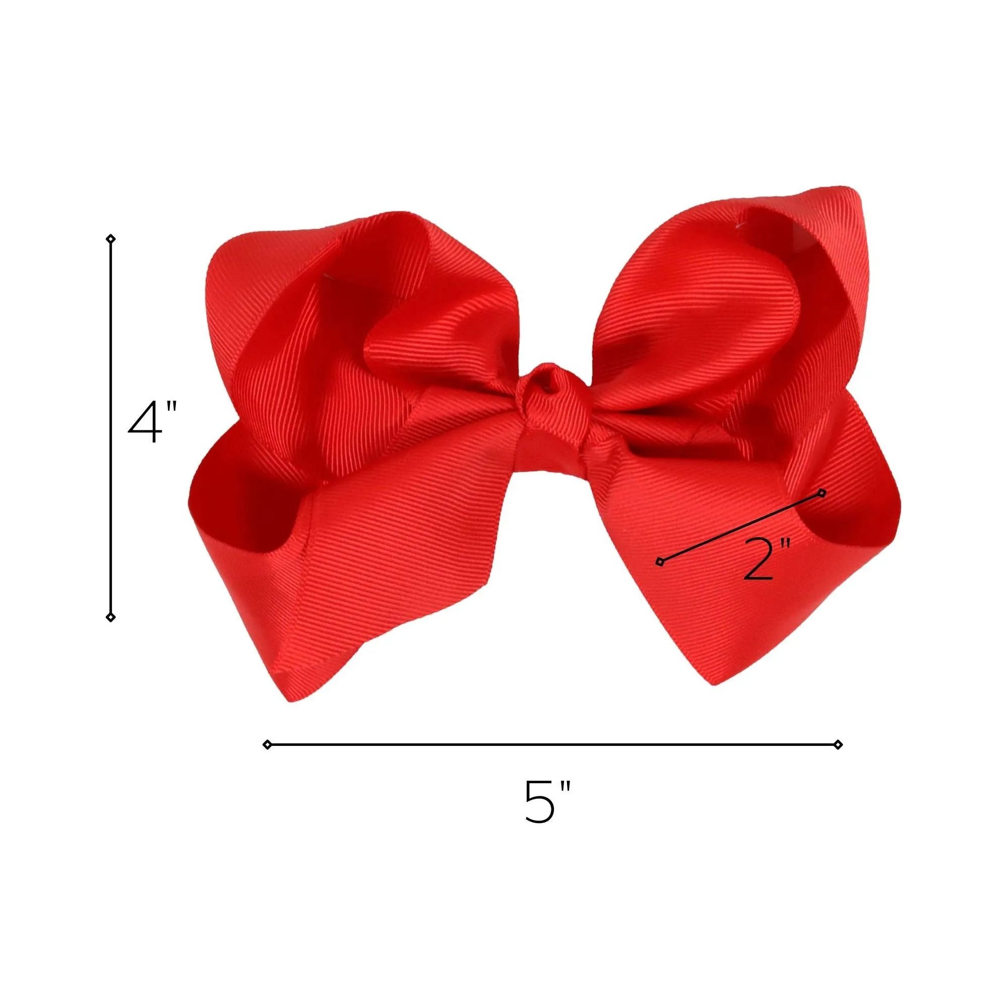 Red Classic Hair Bows - 10 Pack