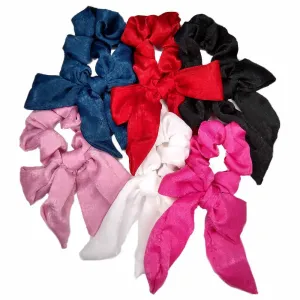 Satin Brocade Bow Scrunchies