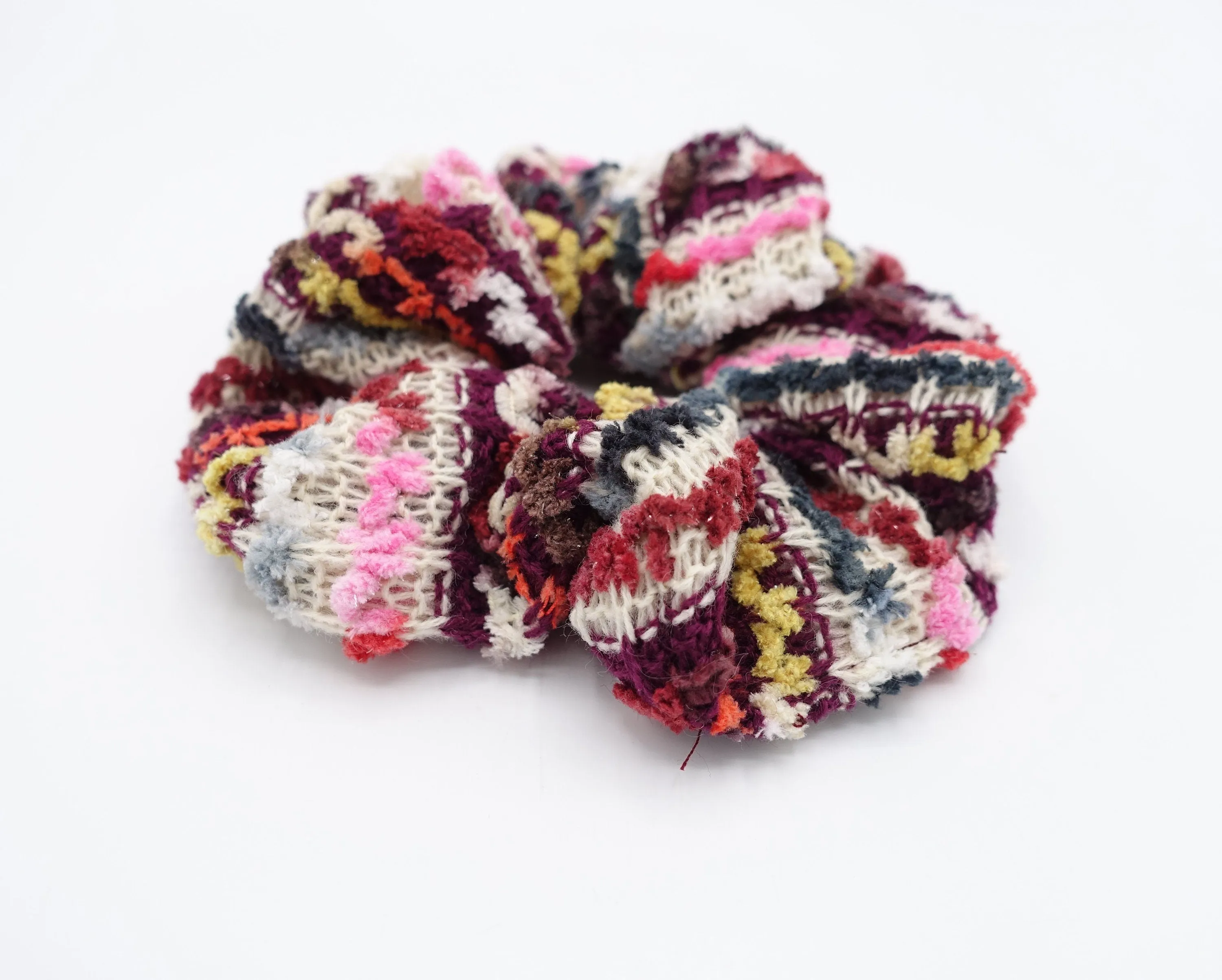 stripe knit scrunchies multi color hair elastic scrunchie