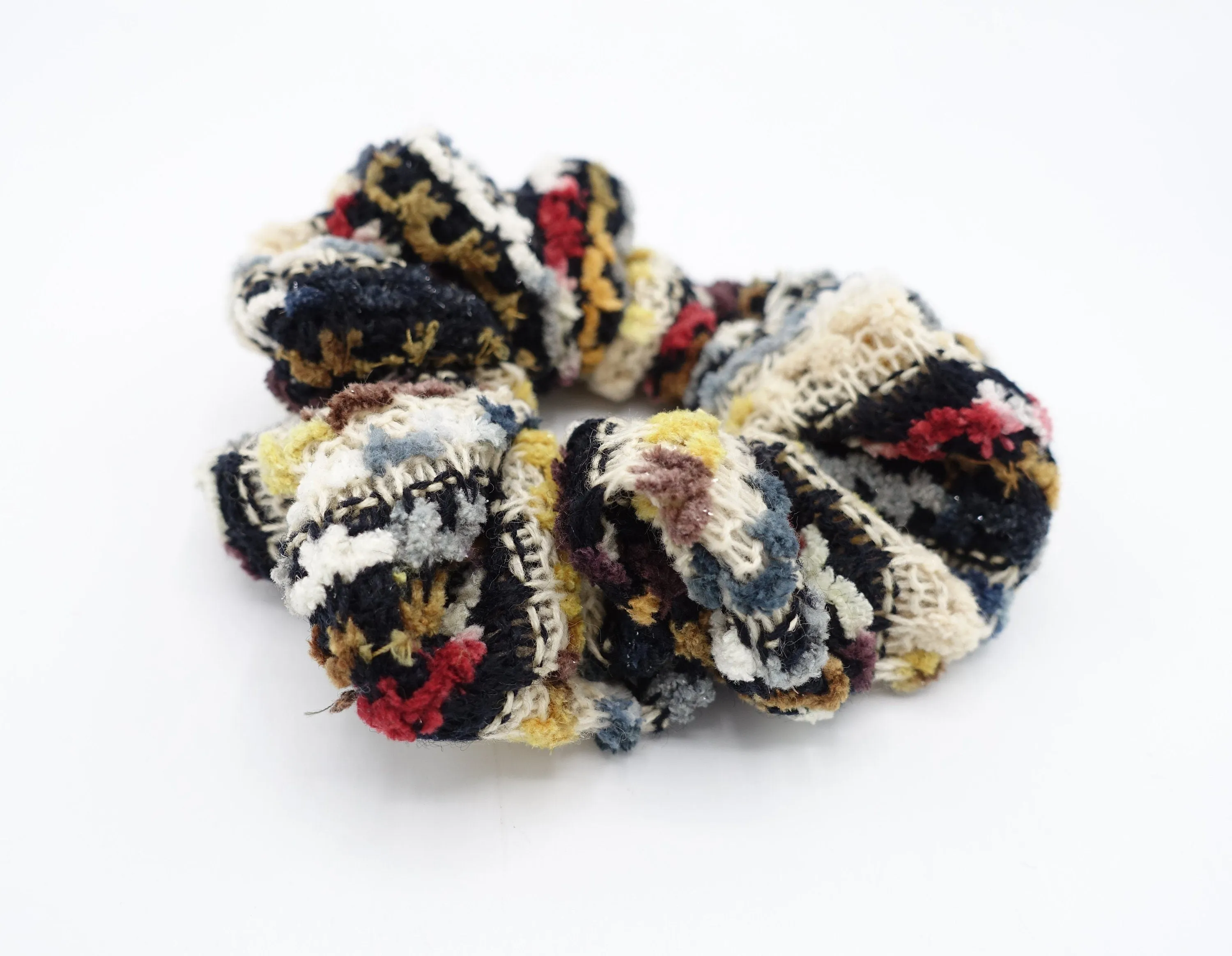 stripe knit scrunchies multi color hair elastic scrunchie