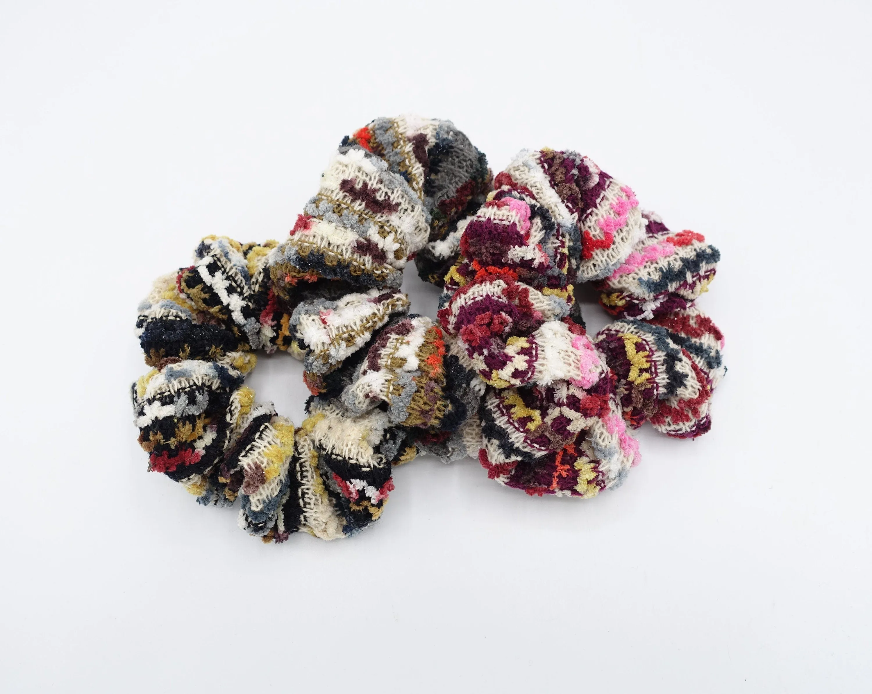 stripe knit scrunchies multi color hair elastic scrunchie