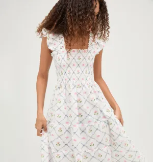 The Ellie Nap Dress - Butterfly Trellis Cotton Poplin