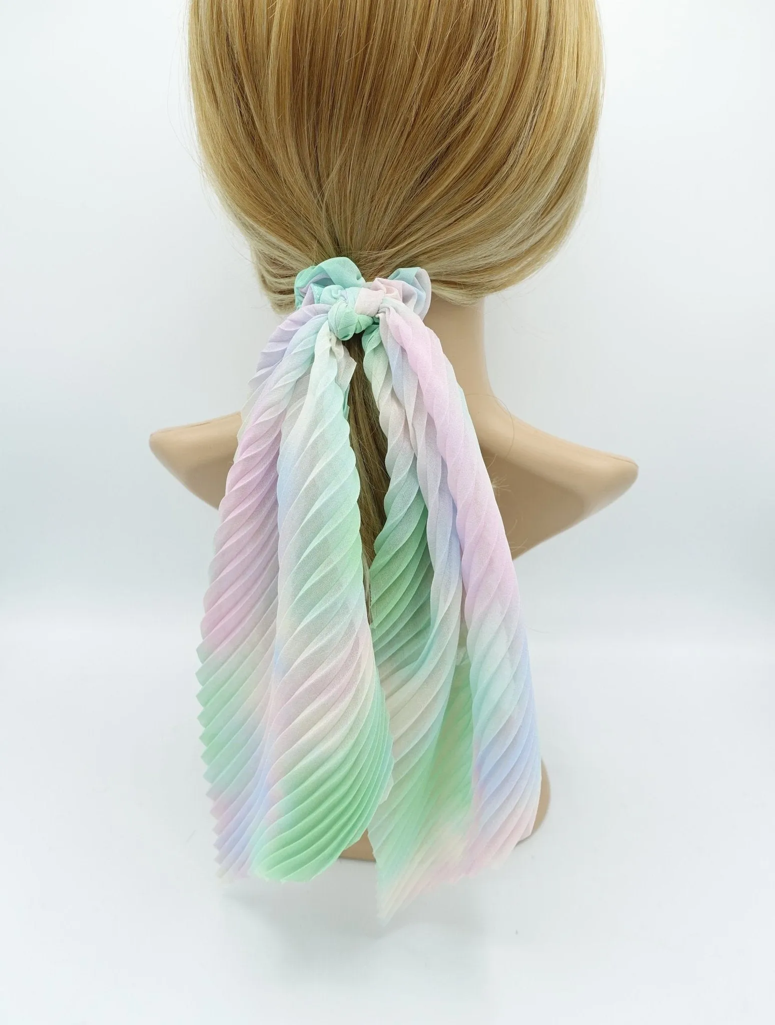 tie dye scrunchies chiffon bow long tail scarf hair tie scrunchie women hair accessory