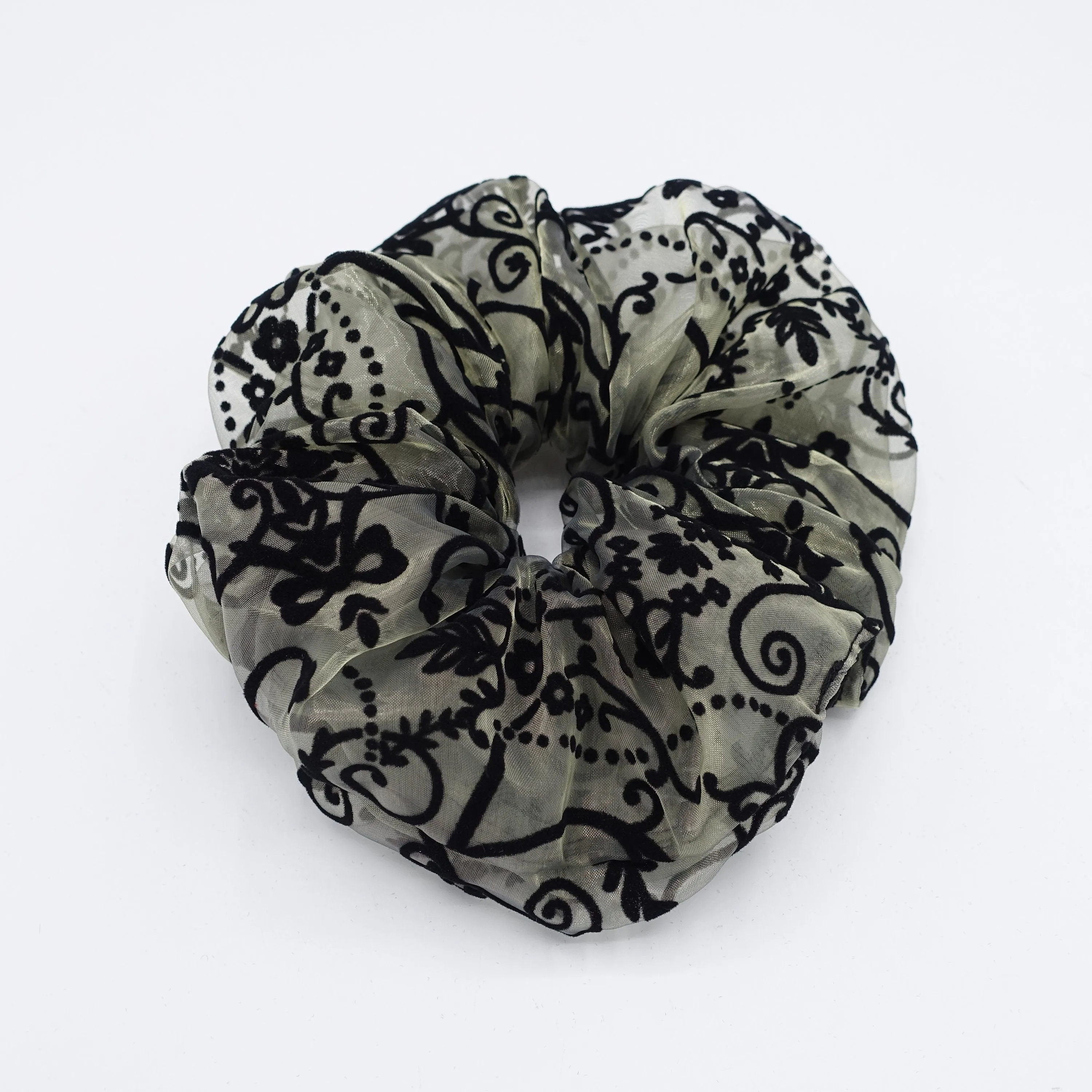 velvet patterned scrunchies, organza scrunchies for women