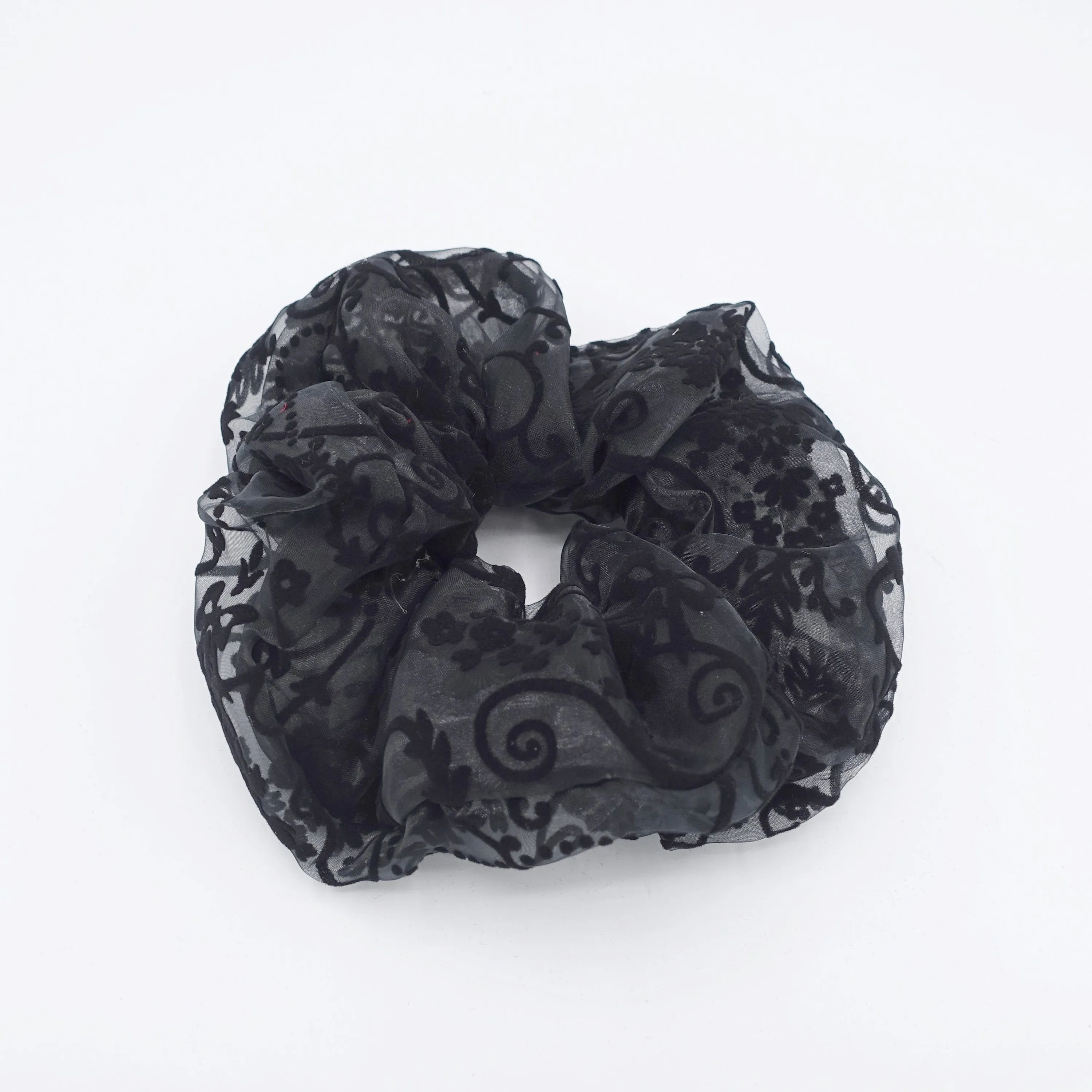 velvet patterned scrunchies, organza scrunchies for women