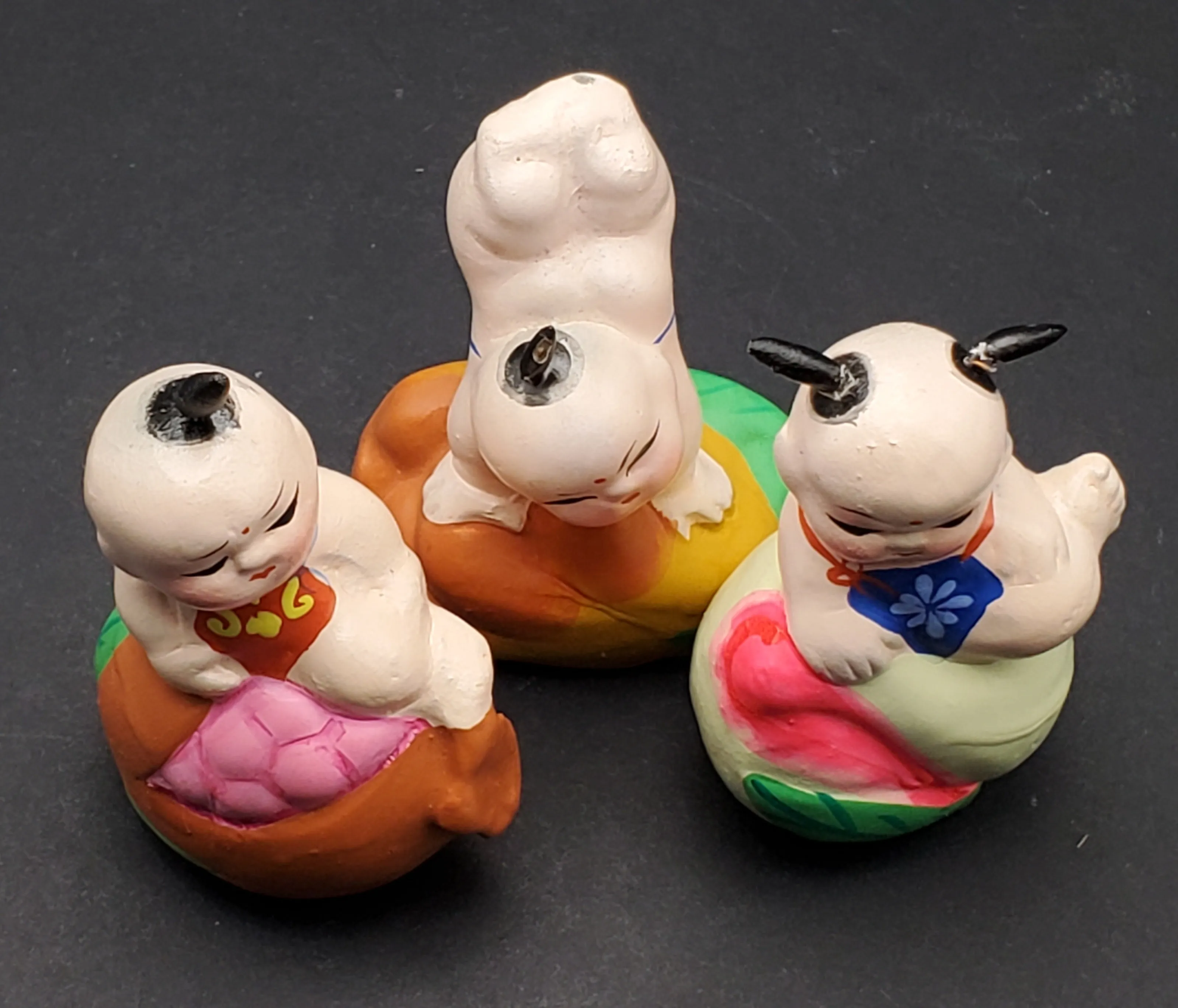 Vintage Set of Three Hand Painted Ceramic Figurines