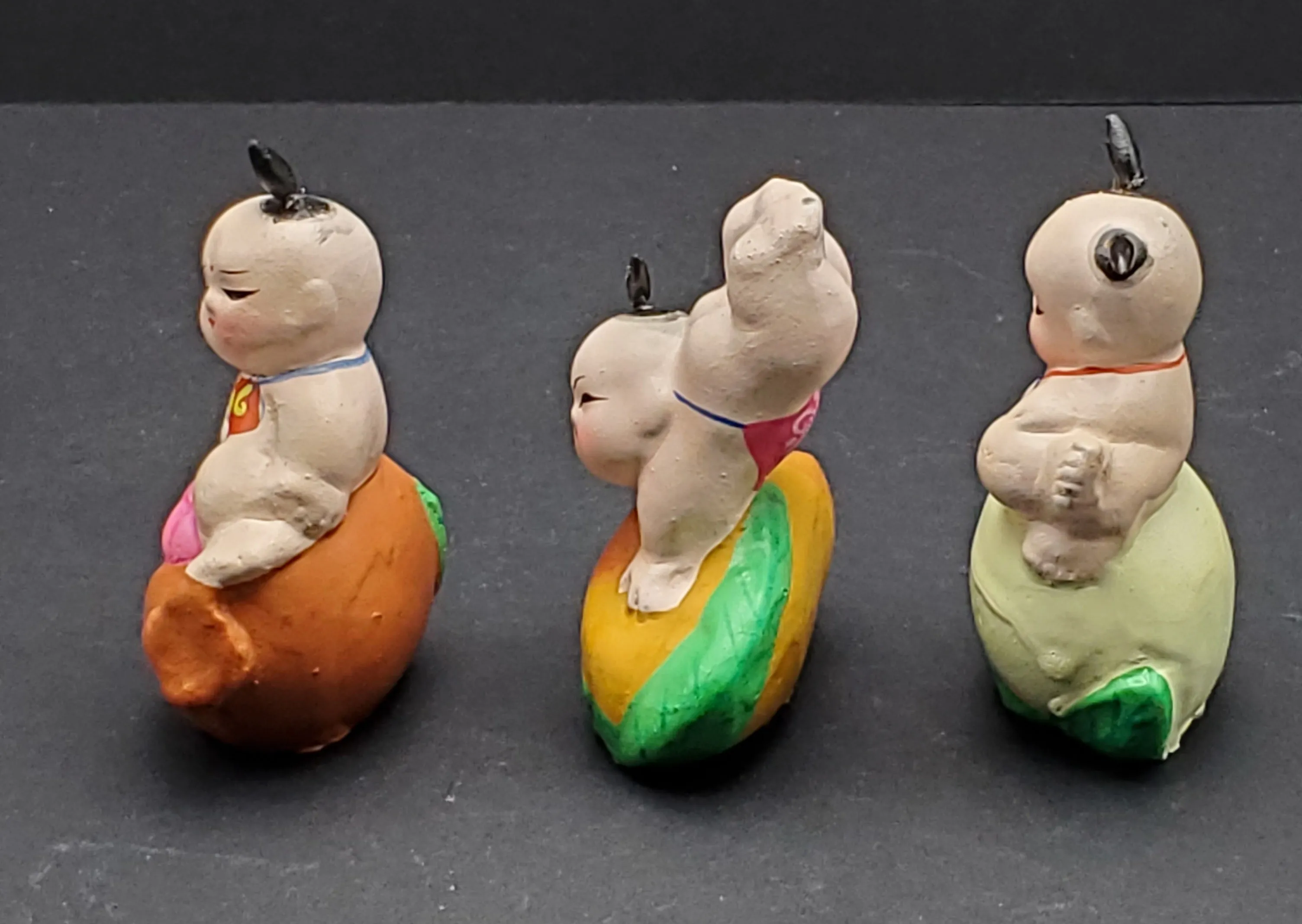 Vintage Set of Three Hand Painted Ceramic Figurines