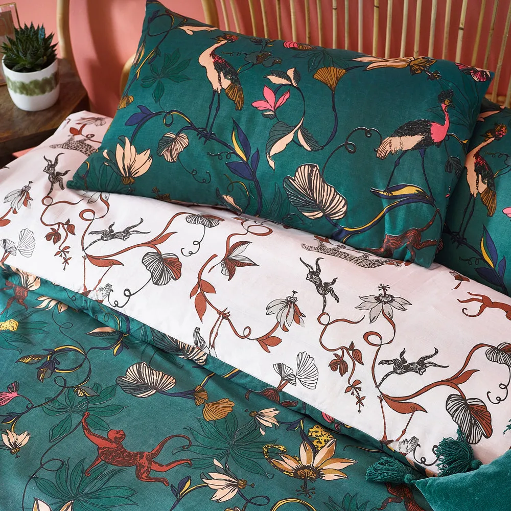 Wildlings Tropical Duvet Cover Set Juniper Green