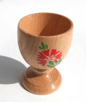 Wooden Egg Cups Poached Egg Stands Hand Painted or Natural Wood